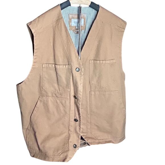 Blue Ranchwear Mens solid button-down duck canvas vest size xxl NWOT - Picture 1 of 5